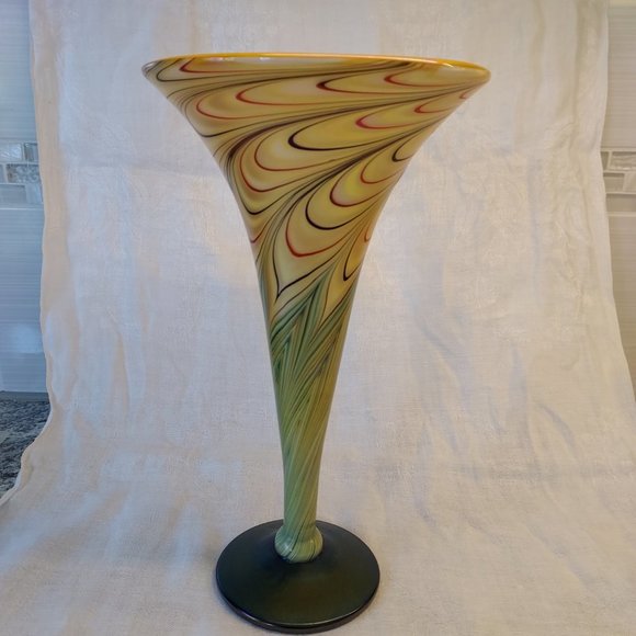 Steven Lundberg Art Iridescent Steven Lundberg Fluted Art Glass Vase Poshmark